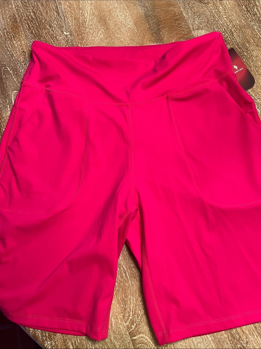 Santiny Hot Pink High-Rise Bike Shorts
